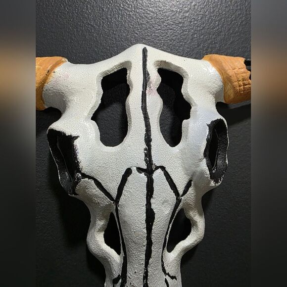 Cast Iron Metal Longhorn Steer Cow Skull Wall Plaque Rustic Western Desert - Picture 4 of 9